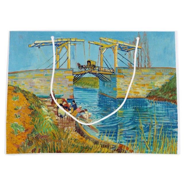 Grand Sac Cadeau Vincent van Gogh - Pont Langlois à Arles #1 (Devant)