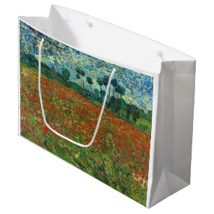 Grand Sac Cadeau Vincent Van Gogh Poppy Field Floral Art Vintage
