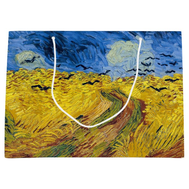 Grand Sac Cadeau Vincent van Gogh - Wheatfield with Crows (Devant)