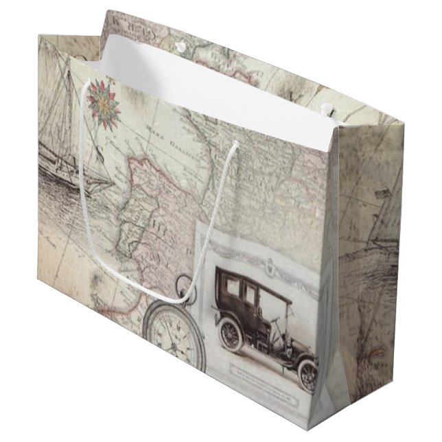 Grand Sac Cadeau Vintage (Devant Angle)