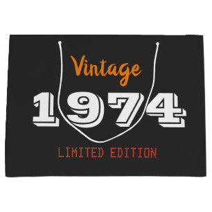 Grand Sac Cadeau Vintage 1974 édition limitée 50e cadeau d'annivers