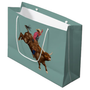 Grand Sac Cadeau Vintage bull équitation cowboy