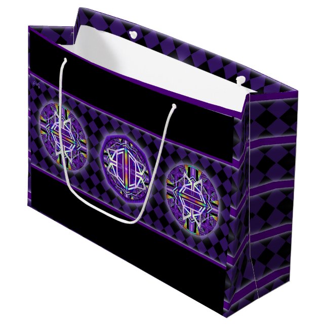 Grand Sac Cadeau Violet W3 (Devant Angle)
