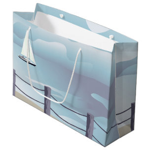 Grand Sac Cadeau Voilier Aqua Ocean Lg Cadeau