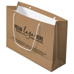 Grand Sac Cadeau Votre entreprise d'événement de logo Kraft de marq