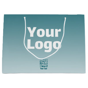 Grand Sac Cadeau Votre logo avec code QR modifiable et ombre dégrad