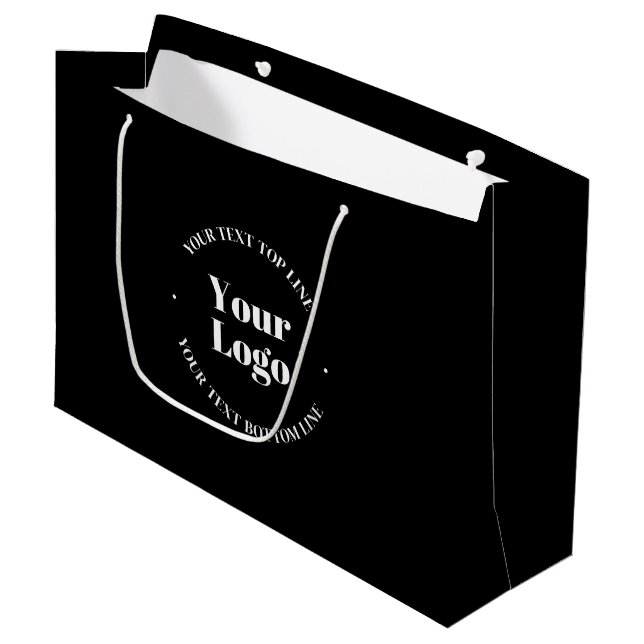 Grand Sac Cadeau Votre logo d'entreprise téléchargé ou autre concep (Devant Angle)