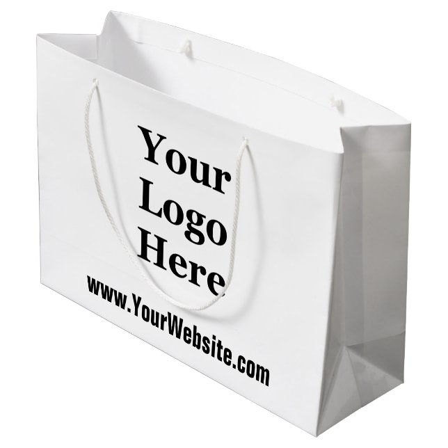 Grand Sac Cadeau Votre logo ici Modèle noir et blanc (Dos Angle)
