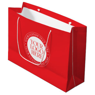 Grand Sac Cadeau Votre logo ou autre image   Noël rouge et blanc