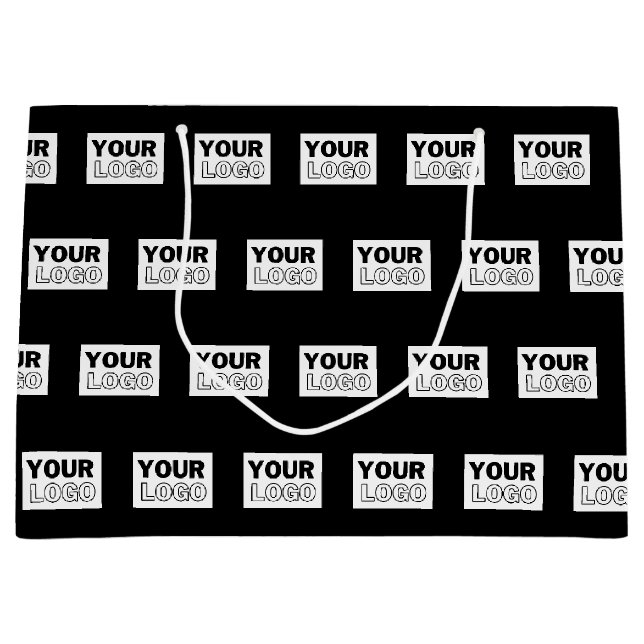 Grand Sac Cadeau Votre logo ou votre conception | Arrière - plan de (Devant)