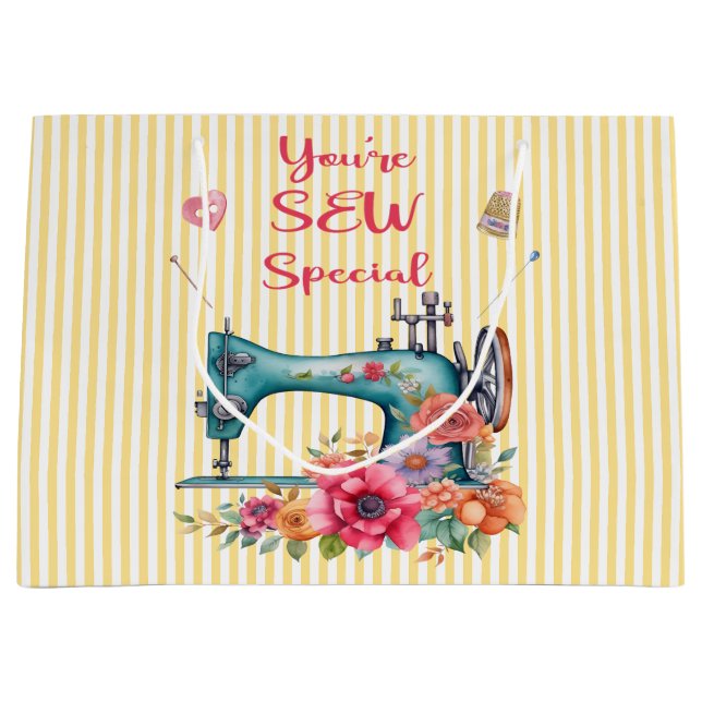 Grand Sac Cadeau Vous êtes Sew Special Gift Bag (Devant)