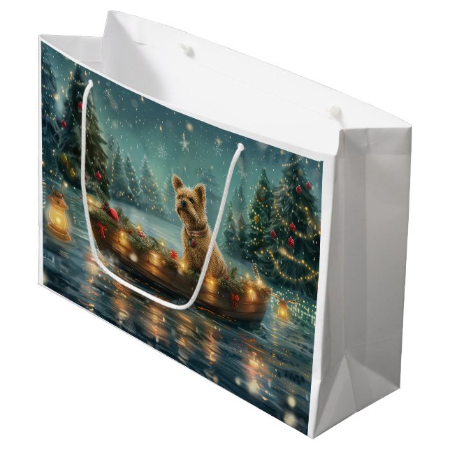 Grand Sac Cadeau Voyage festif de Noël de Cairn Terrier (Devant Angle)
