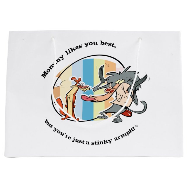 Grand Sac Cadeau Weasel & Baboon "Maman aime mieux que toi" (Devant)