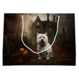 Grand Sac Cadeau West Highland White Terrier Halloween effrayant