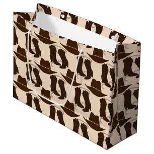 Grand Sac Cadeau Western Cowboy Casquette et Bottes