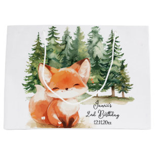 Grand Sac Cadeau Whimsal Woodland Fox 2e anniversaire