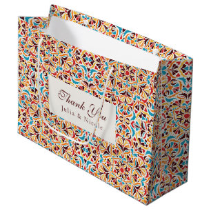 Grand Sac Cadeau Whimsical Luxury ivoire Floral Style Mariage front