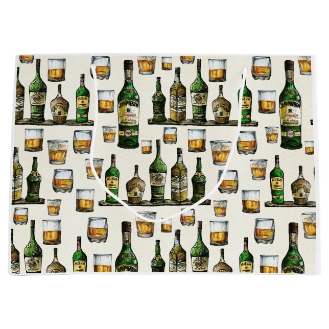 Grand Sac Cadeau Whiskey rustique vintage (Devant)