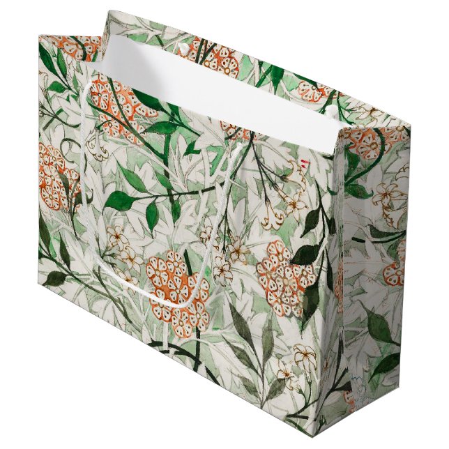 Grand Sac Cadeau William Morris Jasmine Garden Flower Classic (Devant Angle)