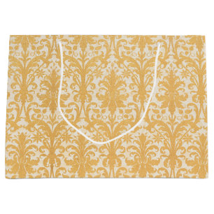Grand Sac Cadeau William Morris Saule & Or Damassé Luxe