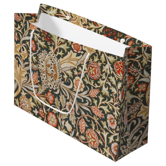 Grand Sac Cadeau William Morris Trent Garden Flower Classic Botanic (Devant Angle)