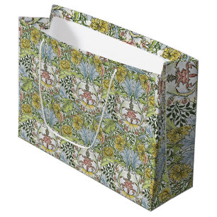 Grand Sac Cadeau William Morris Vintage Floral rose Myrtle vert