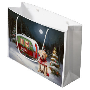 Grand Sac Cadeau Winter Labrador Caravan Christmas Adventure