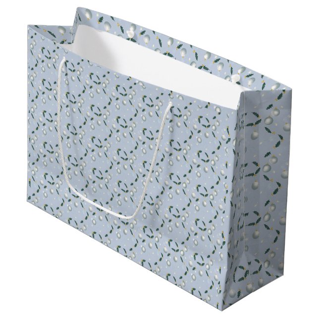 Grand Sac Cadeau Winter Wreath Gift Bag (Devant Angle)