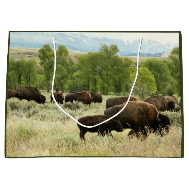 Grand Sac Cadeau Wyoming Bison Nature Animal Photographie (Devant)
