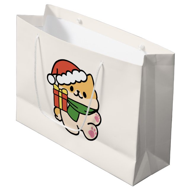 Grand Sac Cadeau Yappy Howlidays - Jote Christmas Dog Cartoon (Devant Angle)