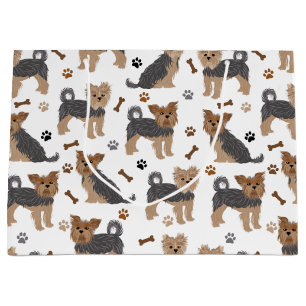 Grand Sac Cadeau Yorkshire Terrier Paws et Bones Yorkie Chien