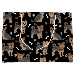 Grand Sac Cadeau Yorkshire Terrier Paws et Bones Yorkie Chien