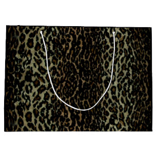 Grand sac de cadeau d'empreinte de léopard