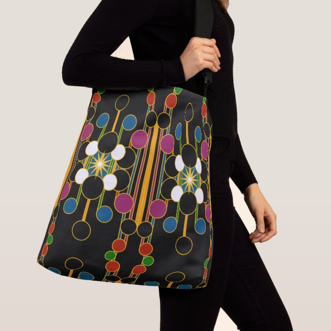 Grand sac fourre-tout #4 géométrique moderne (De près)
