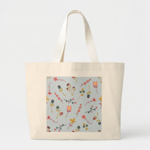 Grand sac fourre-tout à motif de prairie florale d