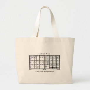 Grand sac fourre-tout avec thème letterpress