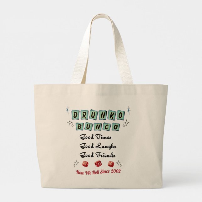 Grand Sac fourre-tout Rétro Drunko Bunco (Dos)