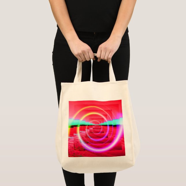 Grand Sac fourre-tout rouge Abstrait (Devant (produit))