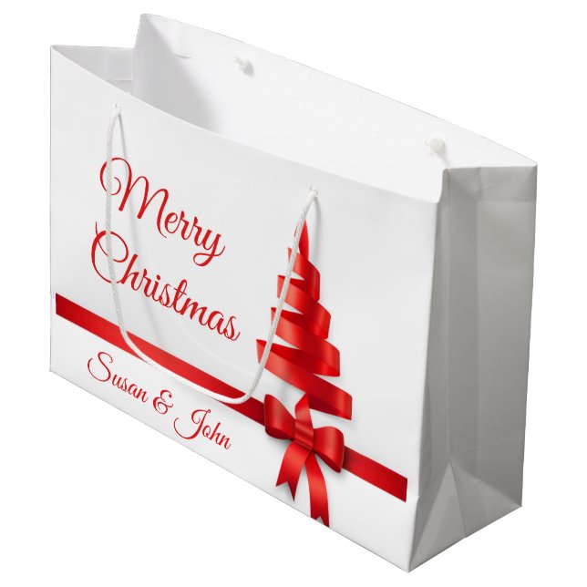 Grand sac personnalisé de cadeau de Noël (Devant Angle)