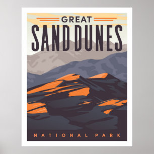 Grand Sand Dunes National Park Travel Poster Impri