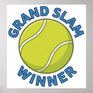Grand Slam Winner Tennis Ball Sports Champion Poster
