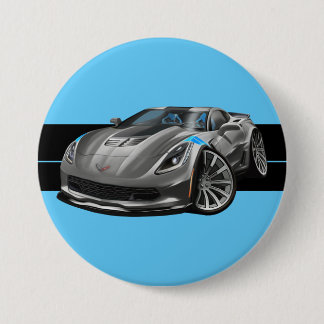 Grand Sport Corvette Grey Limited Edition Graphic 3 Inch Round Button