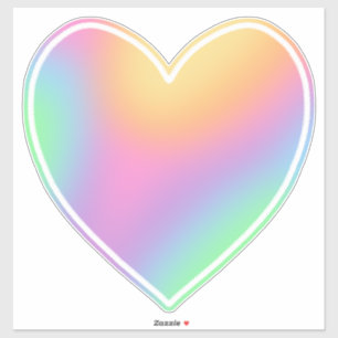 Grand Sticker Coeur arc-en-ciel
