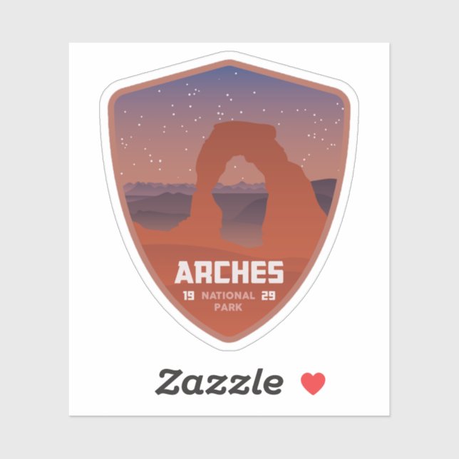 Grand Sticker en Vinyle du Parc National des Arche (Feuille)