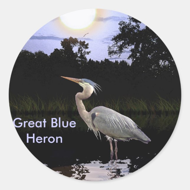GRAND Stickers BLUE HERON (Devant)