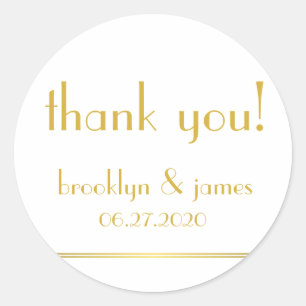 Grand Stickers Mariage Blanc Golden Great Gatsby
