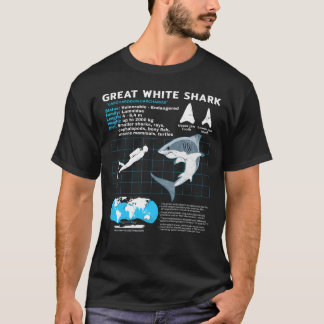 Grand T-shirt blanc requin
