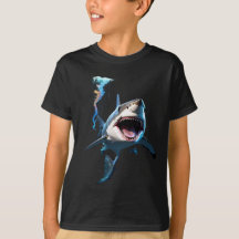 Grand T-shirt requin blanc
