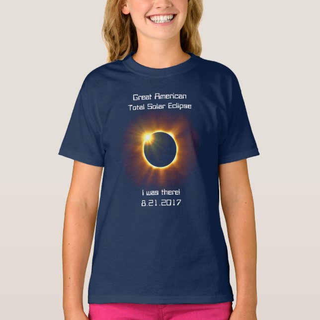 Grand T-shirt total américain d'éclipse solaire (Devant)