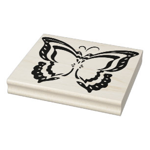 Grand tampon en caoutchouc de papillon